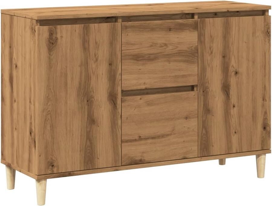 VidaXL Dressoir 102x35x70 cm bewerkt hout artisanaal eikenkleurig