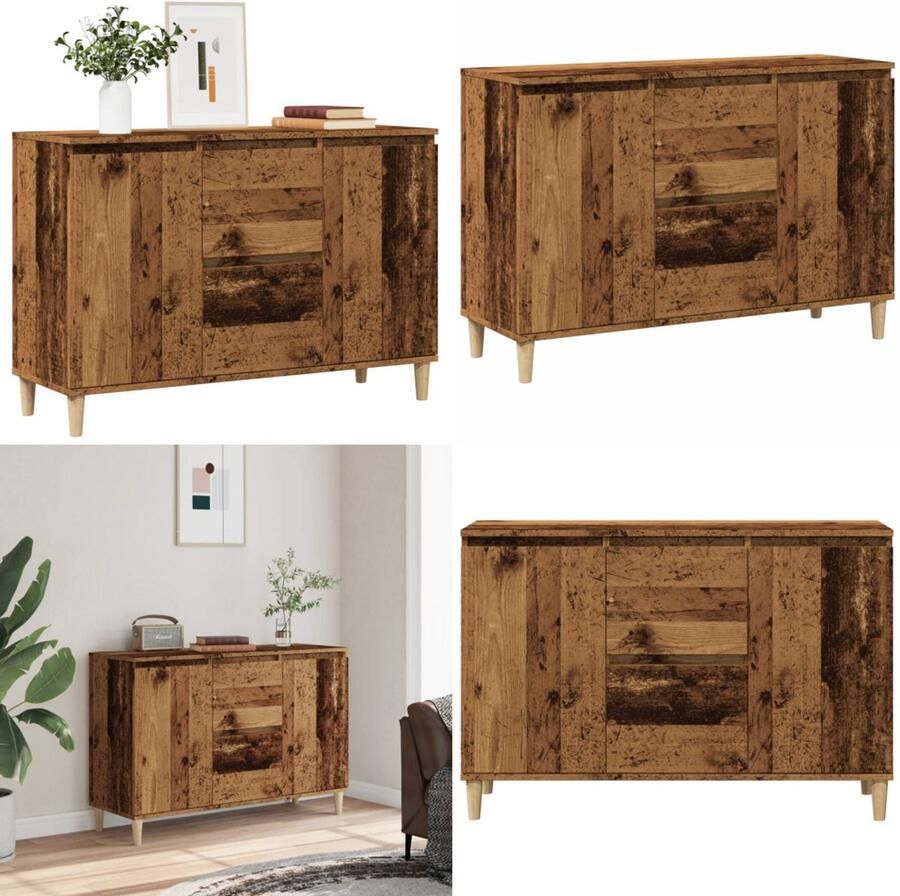 VidaXL Dressoir 102x35x70 cm bewerkt hout oud houtkleurig Dressoir Dressoirs Zijkast