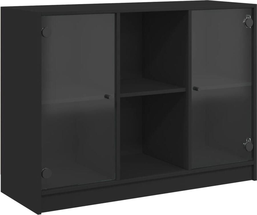 VidaXL -Dressoir-102x37x75 5-cm-bewerkt-hout-zwart