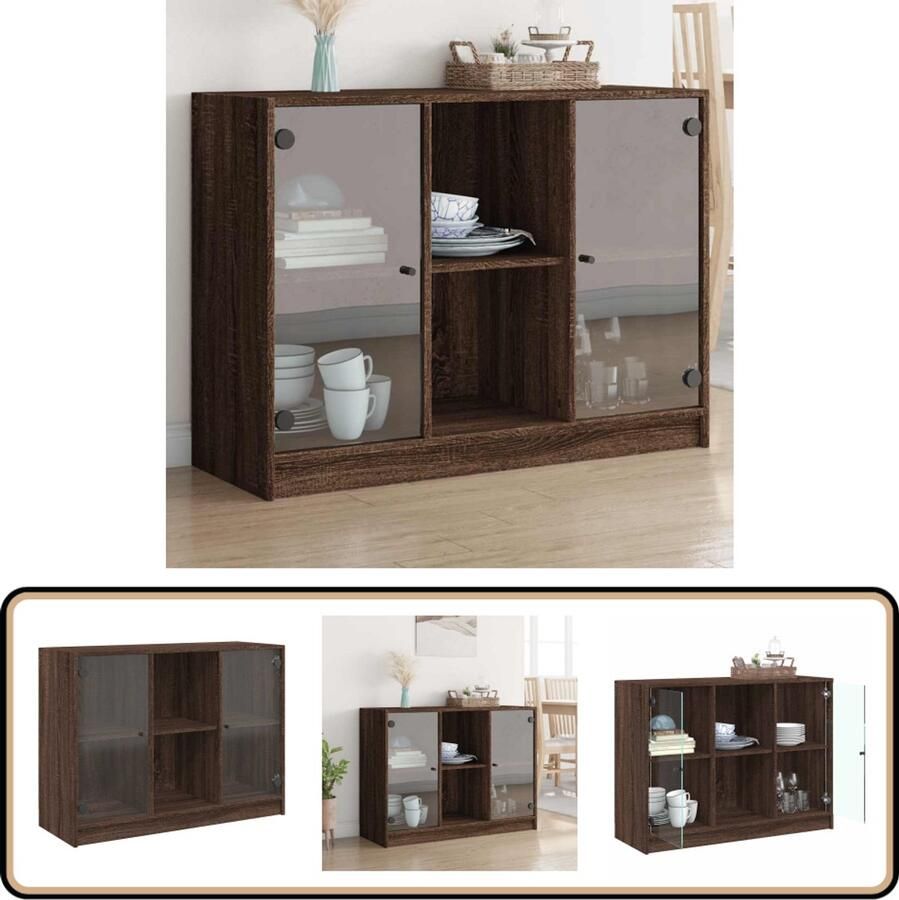 VidaXL Dressoir 102x37x75 5 cm Bruin Eikenhout Bijzetkast Dressoir Opbergkast Houten Kast Bruine Meubels