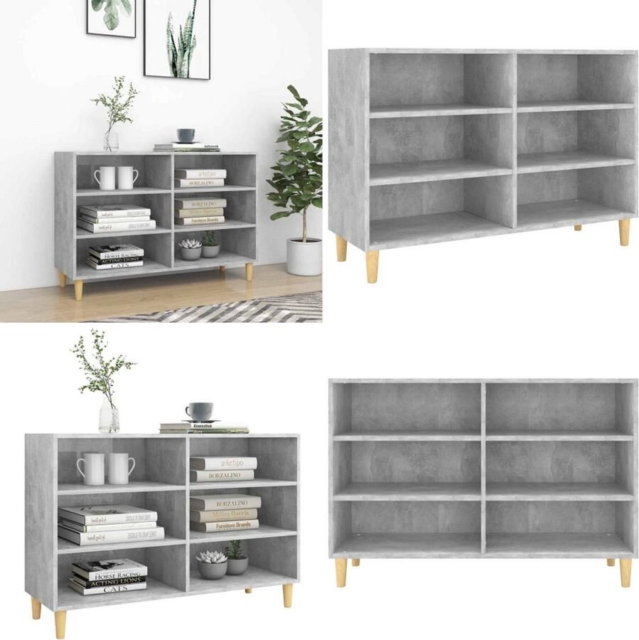 VidaXL Dressoir 103 5x35x70 cm bewerkt hout betongrijs Dressoir Dressoirs Zijkast Zijkasten
