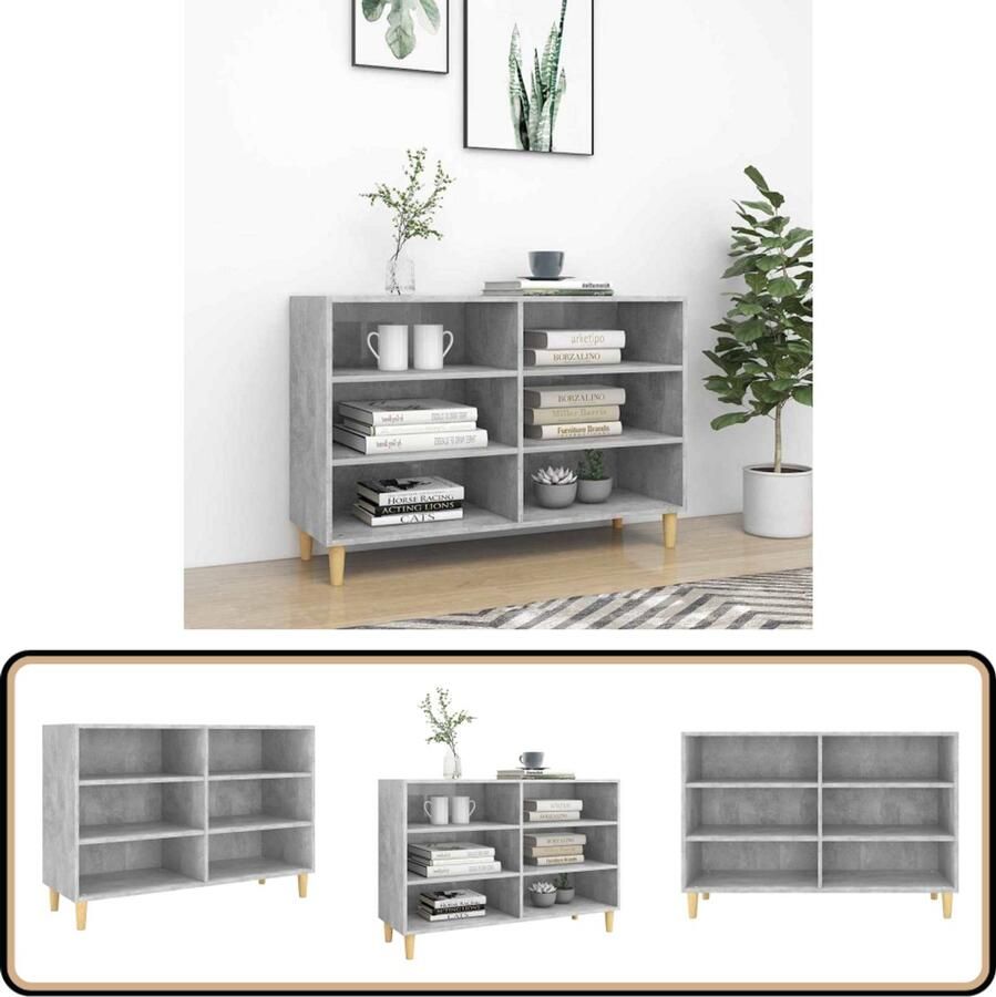 VidaXL Dressoir 103 5x35x70 cm Betongrijs Dressoir Scandinavisch Design Betongrijs Opbergkast Salontafel