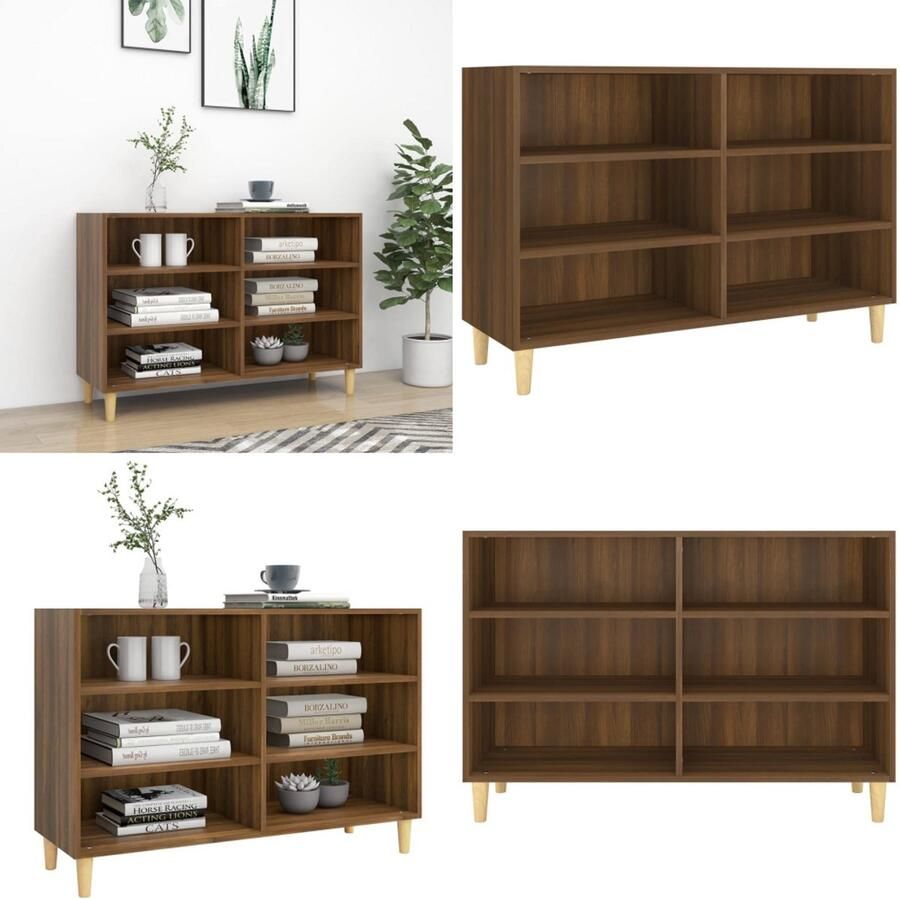 VidaXL Dressoir 103 5x35x70 cm bewerkt hout bruin eikenkleur Dressoir Dressoirs Opbergkast Buffetkast