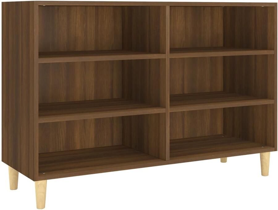 The Living Store Dressoir 103 5x35x70 cm bewerkt hout bruin eikenkleur Dressoir Scandinavisch Design Opbergkast Buffetkast Bruineiken - Foto 2