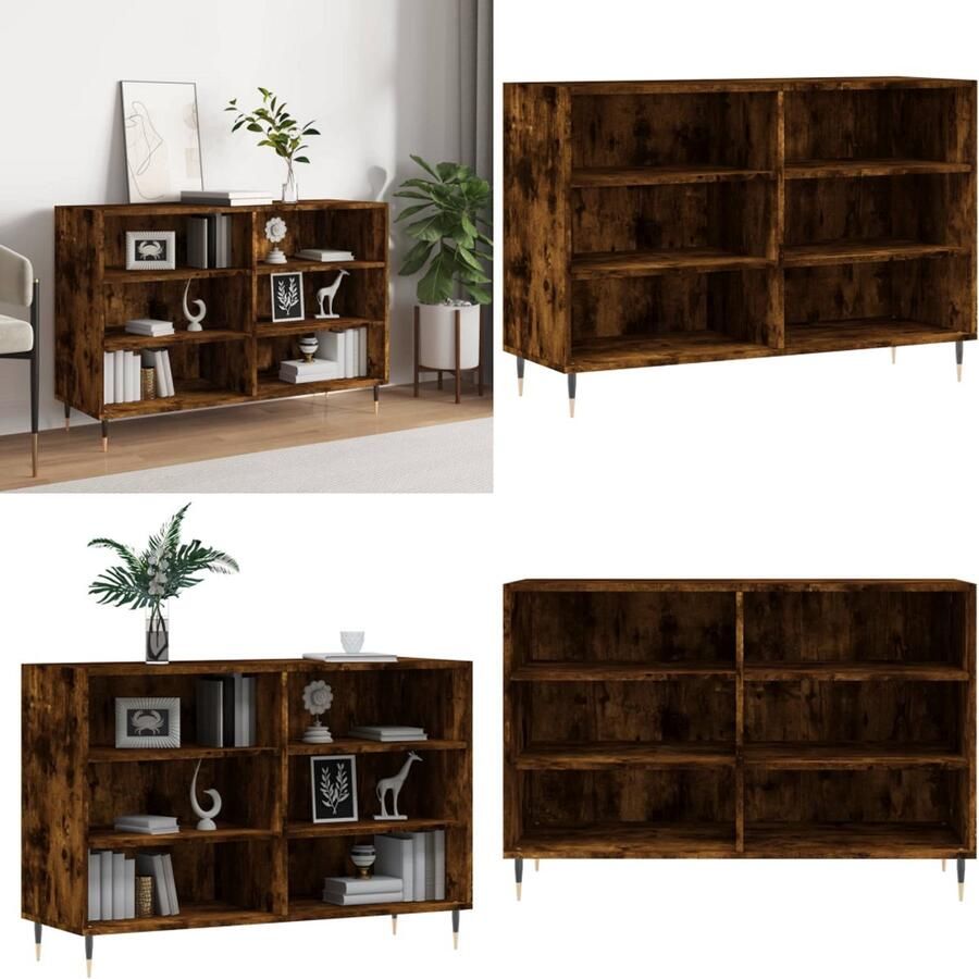 VidaXL Dressoir 103 5x35x70 cm bewerkt hout gerookt eikenkleurig Dressoir Dressoirs Opbergkast Wandkast