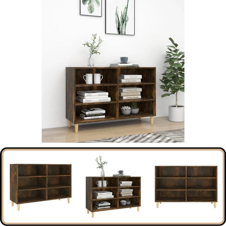 VidaXL Dressoir Gerookt Eiken 103 5x35x70 cm Dressoir Scandinavisch Design Opbergkast Tv-meubel Salontafel