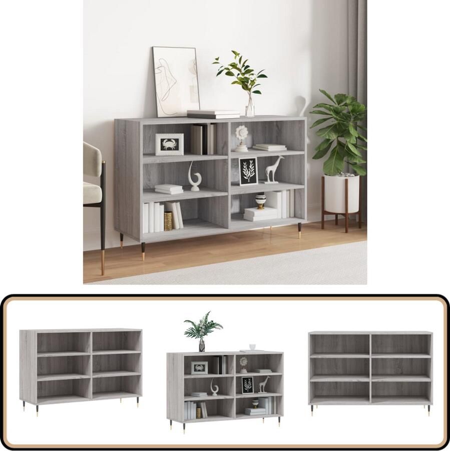 VidaXL Dressoir 103 5x35x70 cm Grijs Sonoma Eiken Dressoir Buffetkast Opbergkast Kast Houten Dressoir