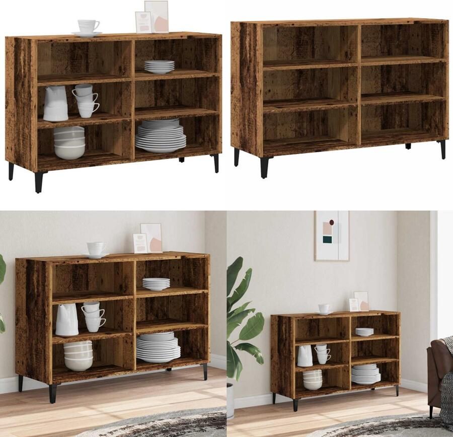 VidaXL Dressoir 103 5x35x70 cm bewerkt hout oud houtkleurig Dressoir Dressoirs Kast Wandkast