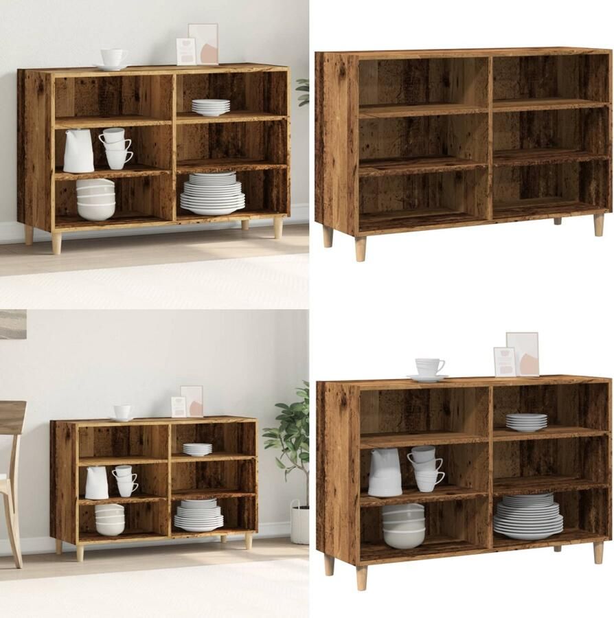 VidaXL Dressoir 103 5x35x70 cm bewerkt hout oud houtkleurig Dressoir Dressoirs Opbergkast Wandkast