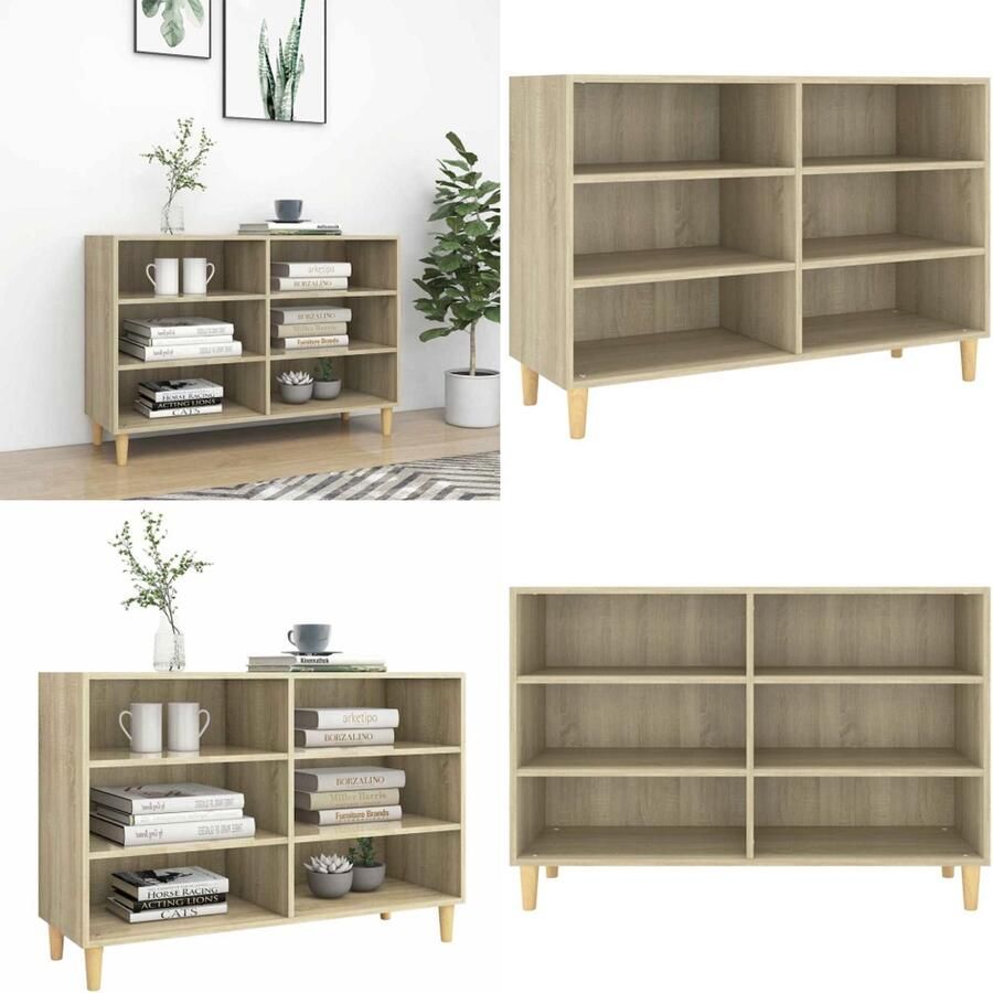 VidaXL Dressoir 103 5x35x70 cm bewerkt hout sonoma eikenkleurig Dressoir Dressoirs Zijkast Zijkasten