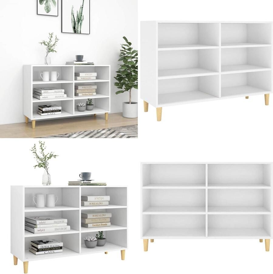 VidaXL Dressoir 103 5x35x70 cm bewerkt hout wit Dressoir Dressoirs Zijkast Zijkasten