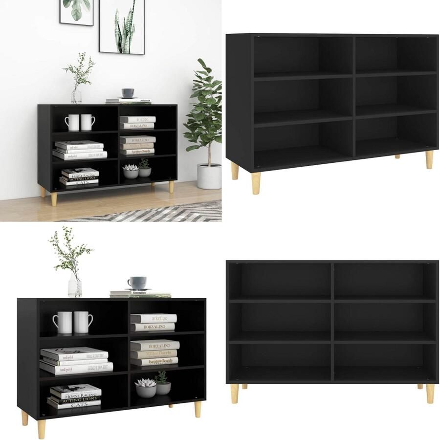 VidaXL Dressoir 103 5x35x70 cm bewerkt hout zwart Dressoir Dressoirs Zijkast Zijkasten