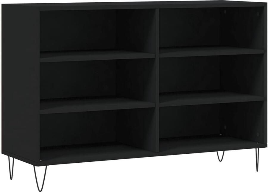 VidaXL Dressoir 103x35x70 cm Bewerkt Hout Zwart Dressoir Kast Opbergkast Houten Dressoir Zwart Dressoir