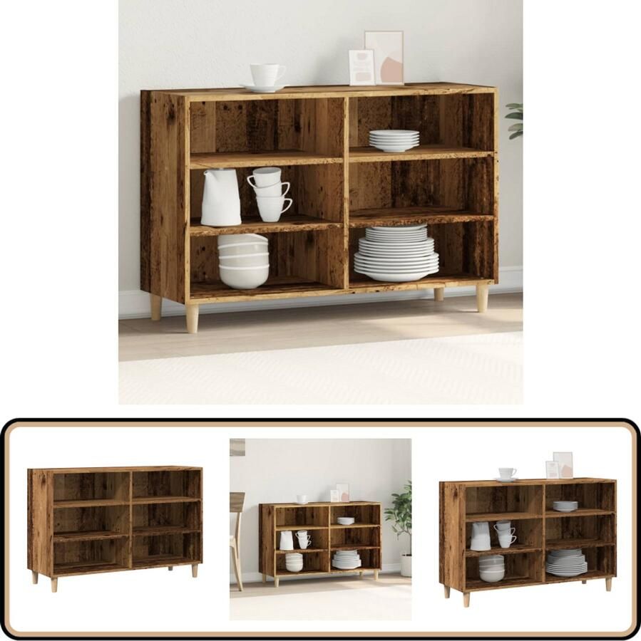 VidaXL Dressoir 103 5x35x70 cm Oud Houtkleurig Dressoir Dressoirs Opbergkast Wandkast