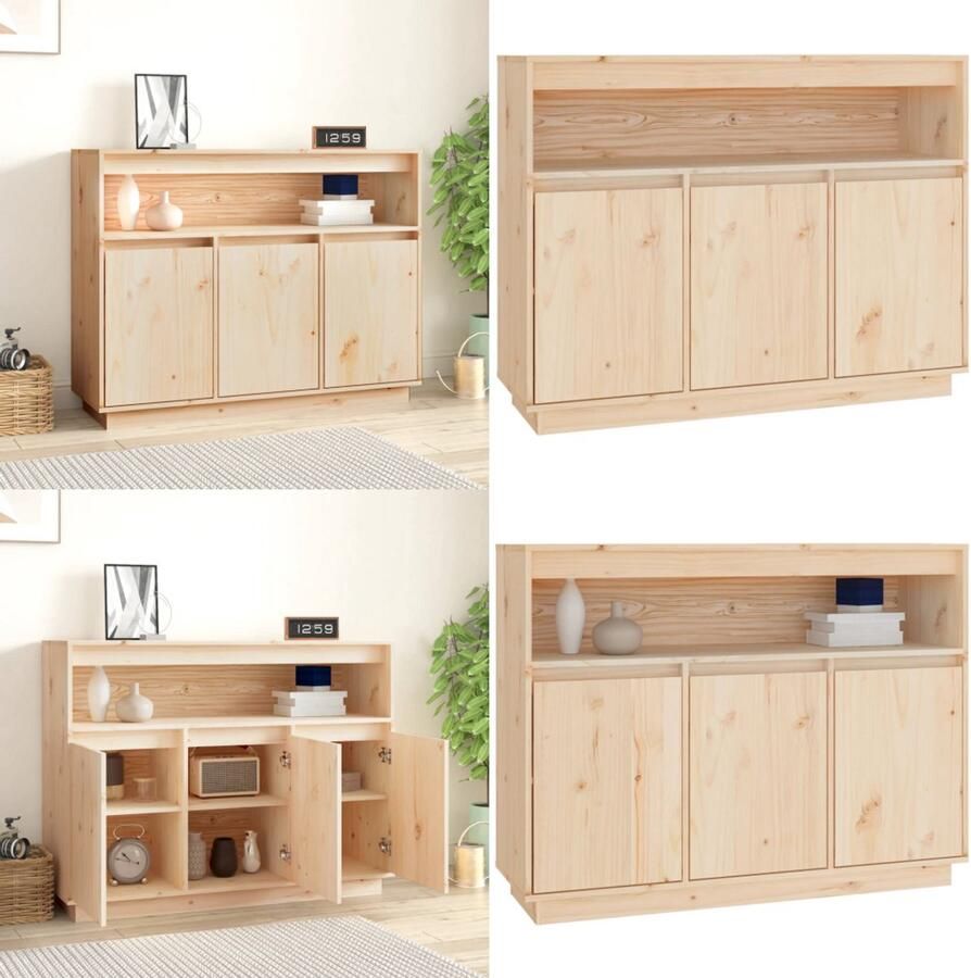 VidaXL Dressoir 104-5x34x80 cm massief grenenhout Dressoir Dressoirs Kast Wandkast