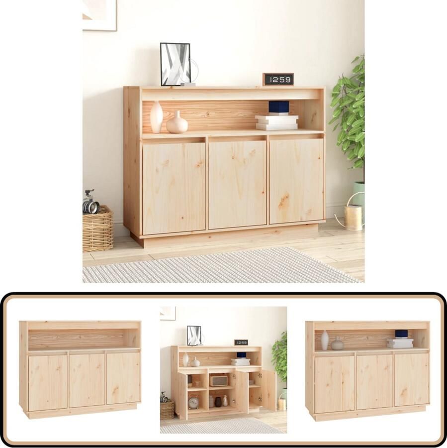 VidaXL Dressoir 104 5x34x80 cm Massief Grenenhout Dressoir Grenoble Hout Landelijk Wonen Vintage Kast Houten Kast - Foto 2