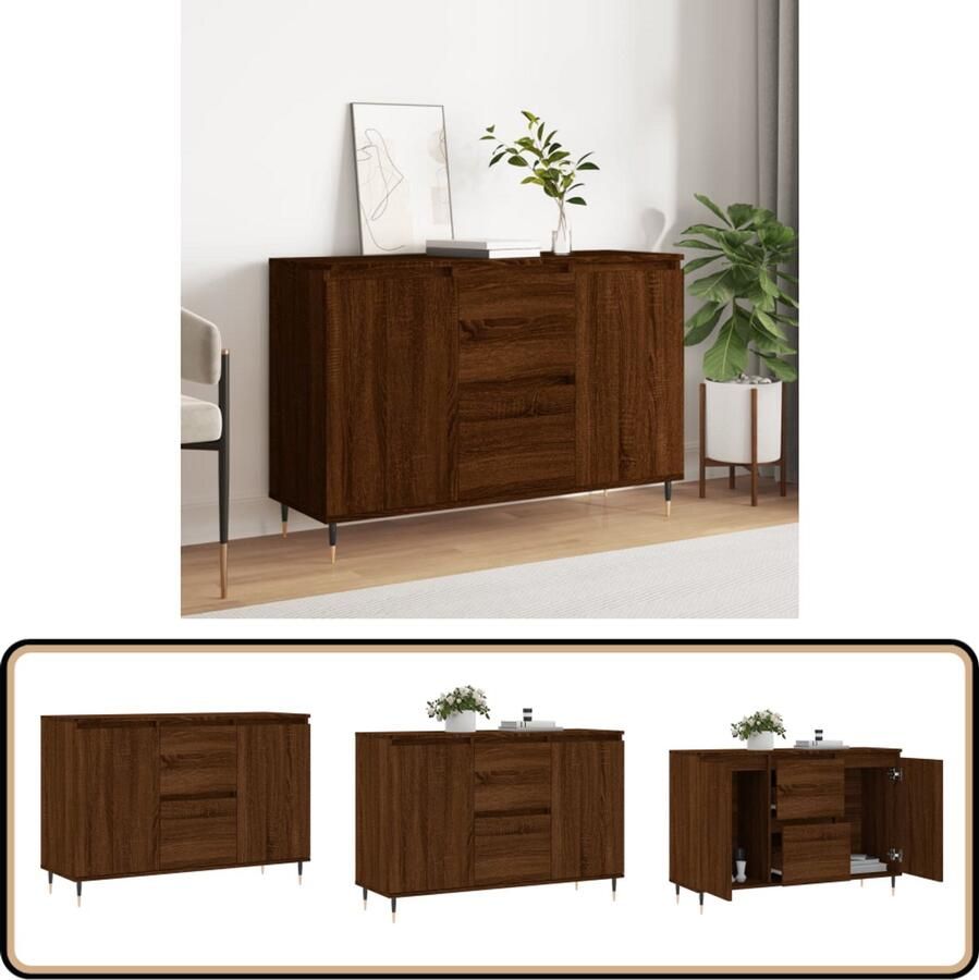VidaXL Dressoir 104x35x70 cm Bruin Eikenkleur Dressoir Kast Houten Dressoir Bruine Eiken Dressoir Opbergkast Salontafel