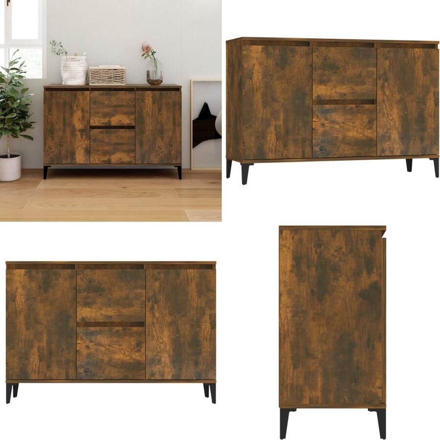 VidaXL Dressoir 104x35x70 cm bewerkt hout gerookt eikenkleurig Dressoir Dressoirs Kast Wandkast