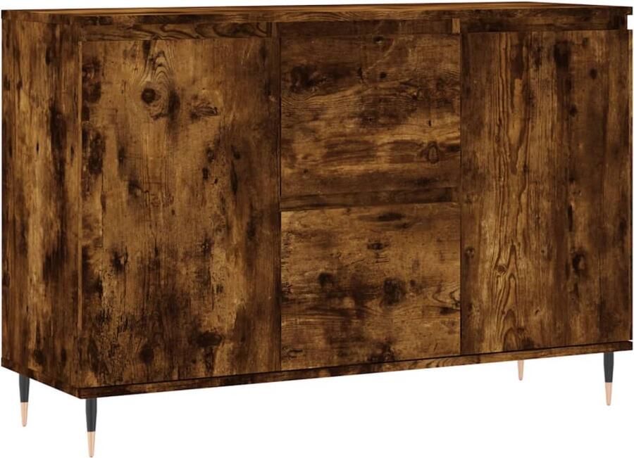 VidaXL Dressoir 104x35x70 cm Gerookt Eiken Modern Dressoir Kast Opbergkast Woonkamermeubel Houten Dressoir - Foto 2