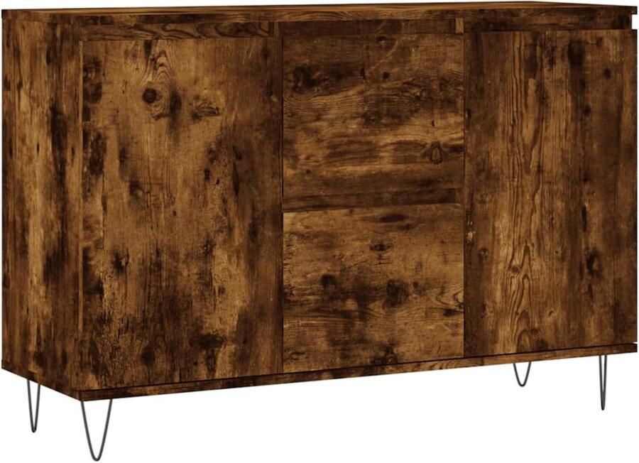 VidaXL Dressoir 104x35x70 cm Gerookt Eiken Hout Dressoir Kast Opbergkast Buffetkast Houten Dressoir