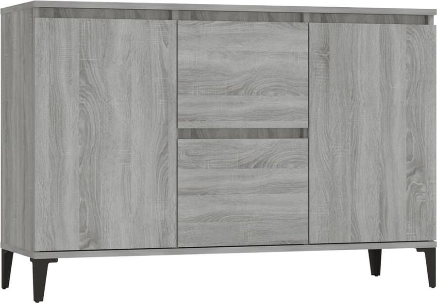 VidaXL Dressoir 104x35x70 cm Grijs Sonoma Eiken Dressoir Kast Salontafel Minimalistisch Design Grijze Kleur - Foto 2