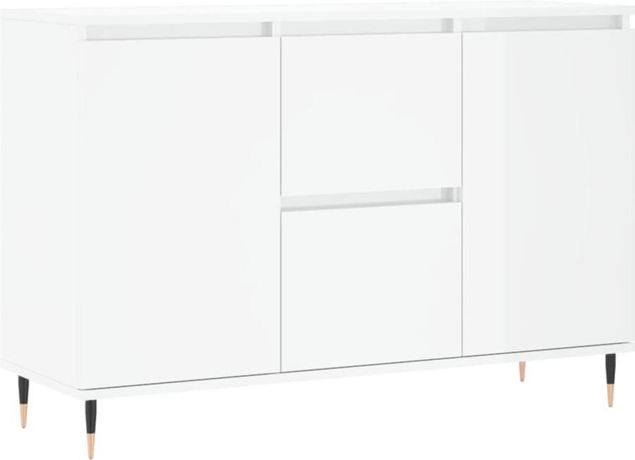 VidaXL Dressoir 104x35x70 cm Hoogglans wit Dressoir Opbergkast Kast Witte Kast Houten Dressoir - Foto 2