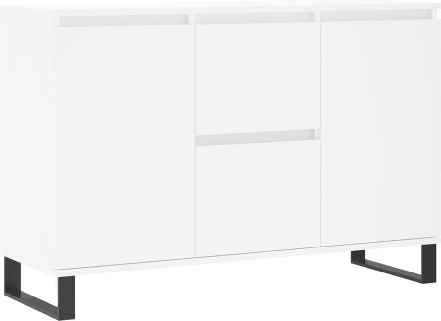 VidaXL Dressoir 104x35x70 cm Bewerkt hout Wit Dressoir Buffetkast Witte Kast Houten Dressoir Opbergkast - Foto 4