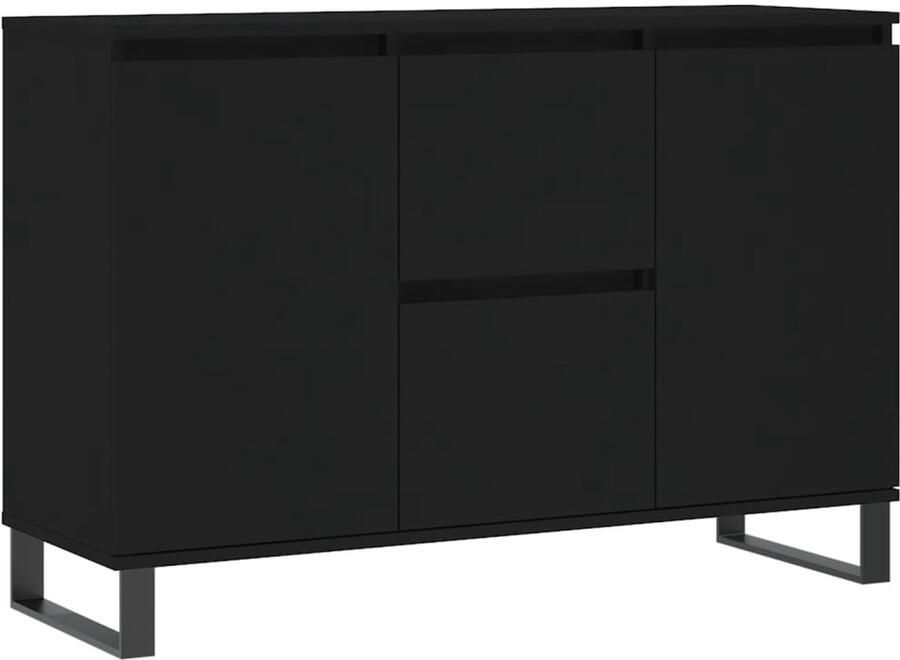 VidaXL Dressoir Zwart 104x35x70 cm Hout & IJzer Dressoir Kast Opbergkast Salontafel Industrieel Design - Foto 3