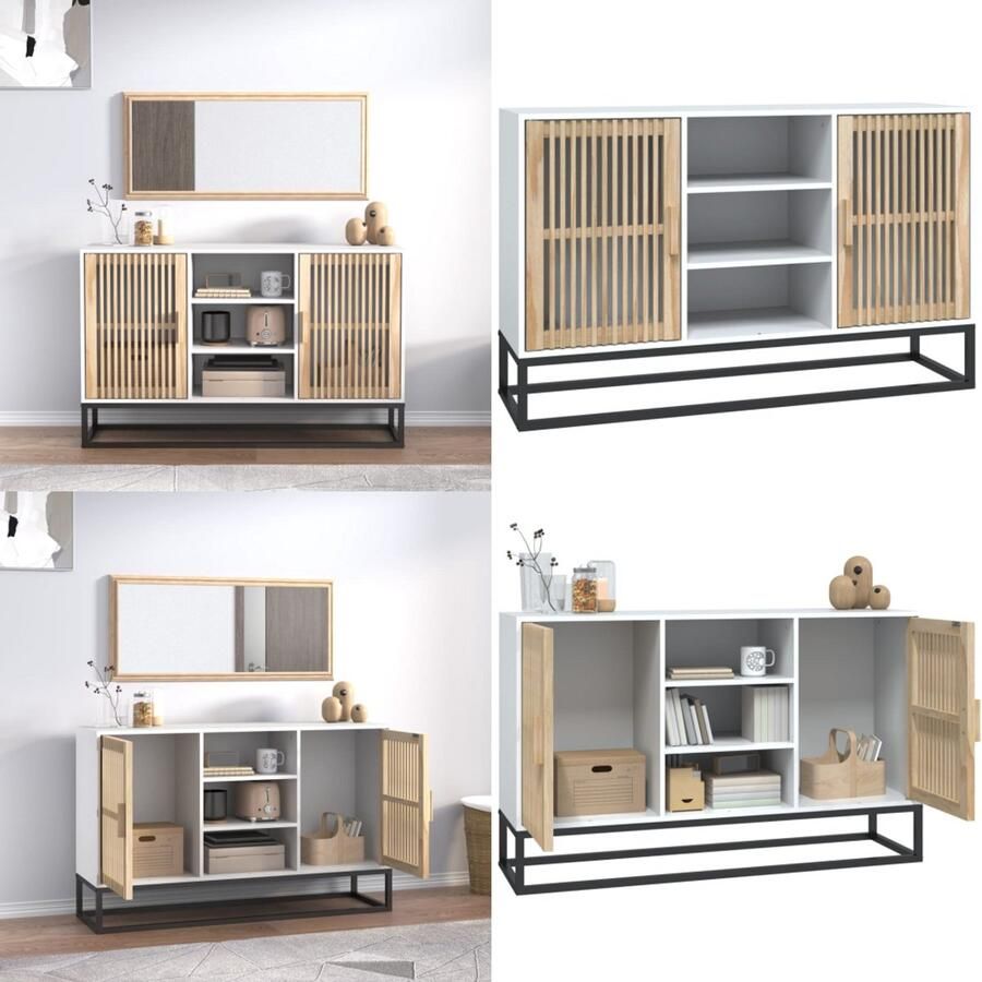 VidaXL Dressoir 105x30x65 cm bewerkt hout wit Dressoir Dressoirs Kast Wandkast