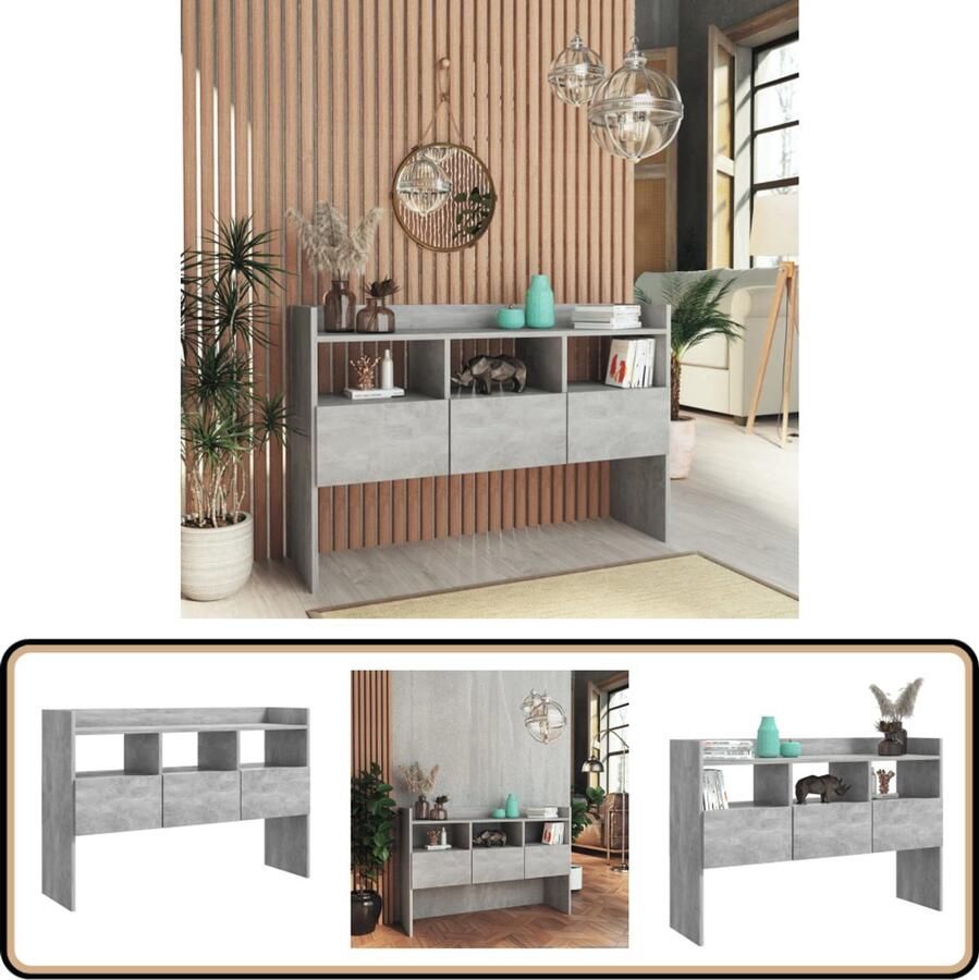 VidaXL Dressoir 105x30x70 cm betongrijs hout Dressoir Meubels Salontafel Tv Tafel Opbergmeubilair