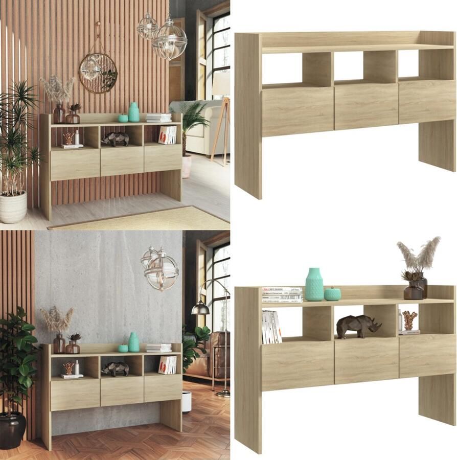 VidaXL Dressoir 105x30x70 cm bewerkt hout sonoma eikenkleurig Dressoir Dressoirs Kast Kasten