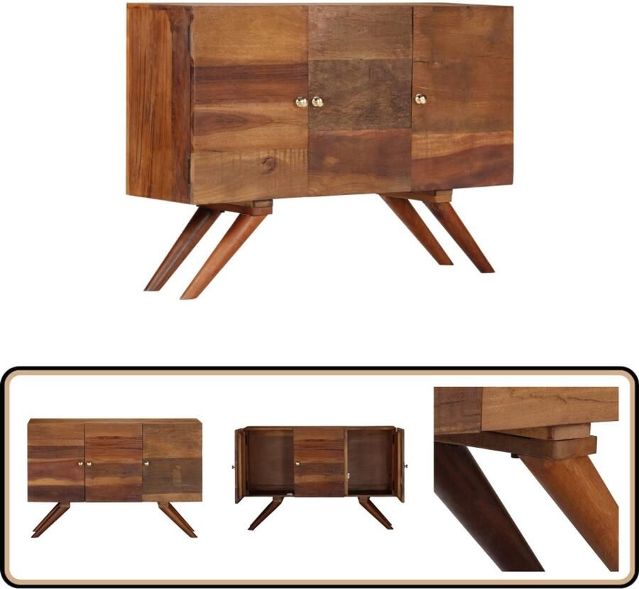 VidaXL Dressoir 110x30x75 cm Gerecycled Hout Bruin Dressoir Vintage Dressoir Landelijke Dressoir Houten Dressoir Bruine Dressoir