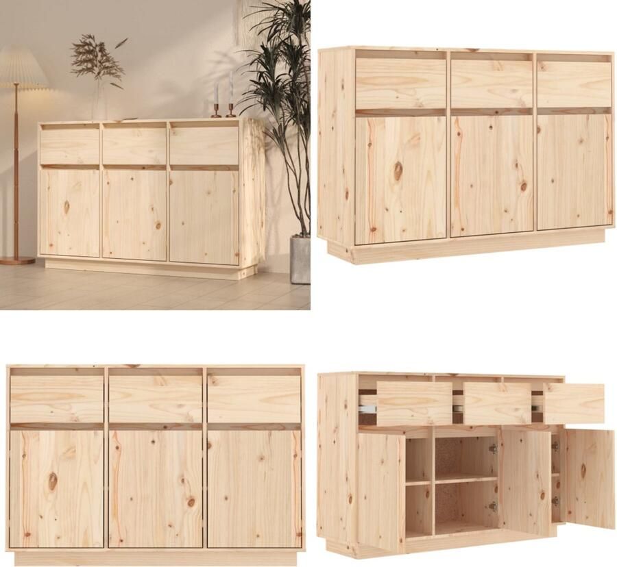 VidaXL Dressoir 110x34x75 cm massief grenenhout Dressoir Dressoirs Opbergkast Kast