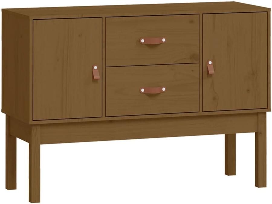 The Living Store Dressoir 110x40x78 cm massief grenenhout honingbruin Dressoir Grenoblehouten Dressoir Vintage Dressoir Landelijke Dressoir Salontafel - Foto 2