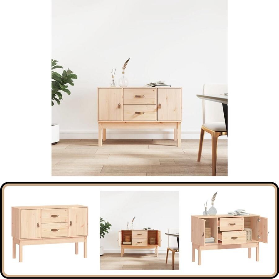 VidaXL Dressoir 110x40x78 cm Massief Grenenhout Dressoir Massief Hout Grenenhout Vintage Landelijk