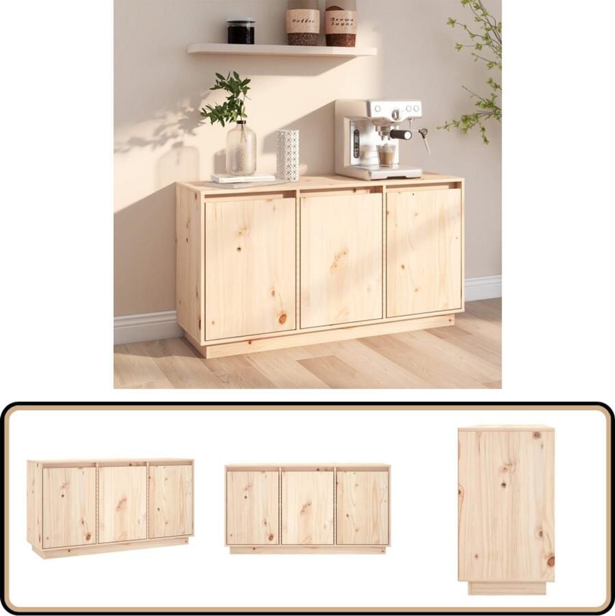VidaXL Dressoir 111x34x60 cm Massief Grenenhout Dressoir Houten Dressoir Grenoblehouten Dressoir Opbergkast Salontafel