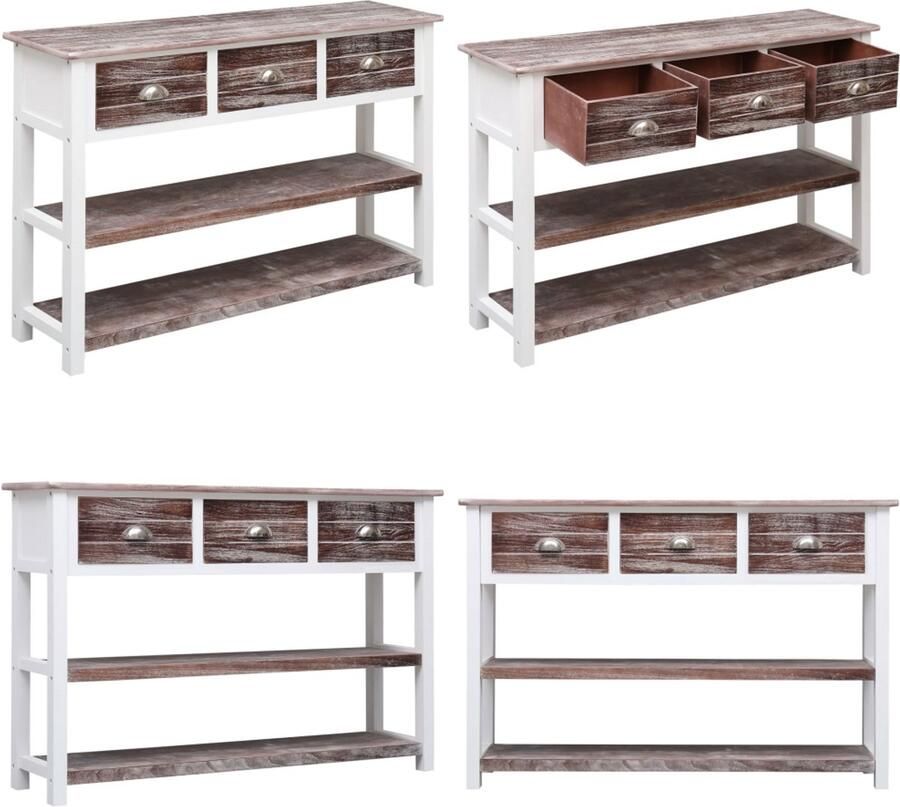 VidaXL Dressoir 115x30x76 cm hout antiekbruin Dressoir Dressoirs Bijzetkast Bijzetkasten