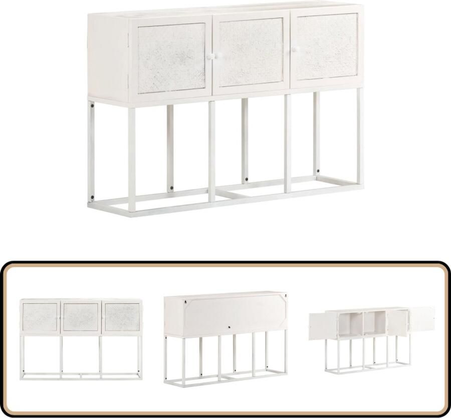 VidaXL Dressoir Massief Mangohout 115x30x76 cm Dressoir Mangohout Vintage Meubels Landelijke Woonstijl Salontafel