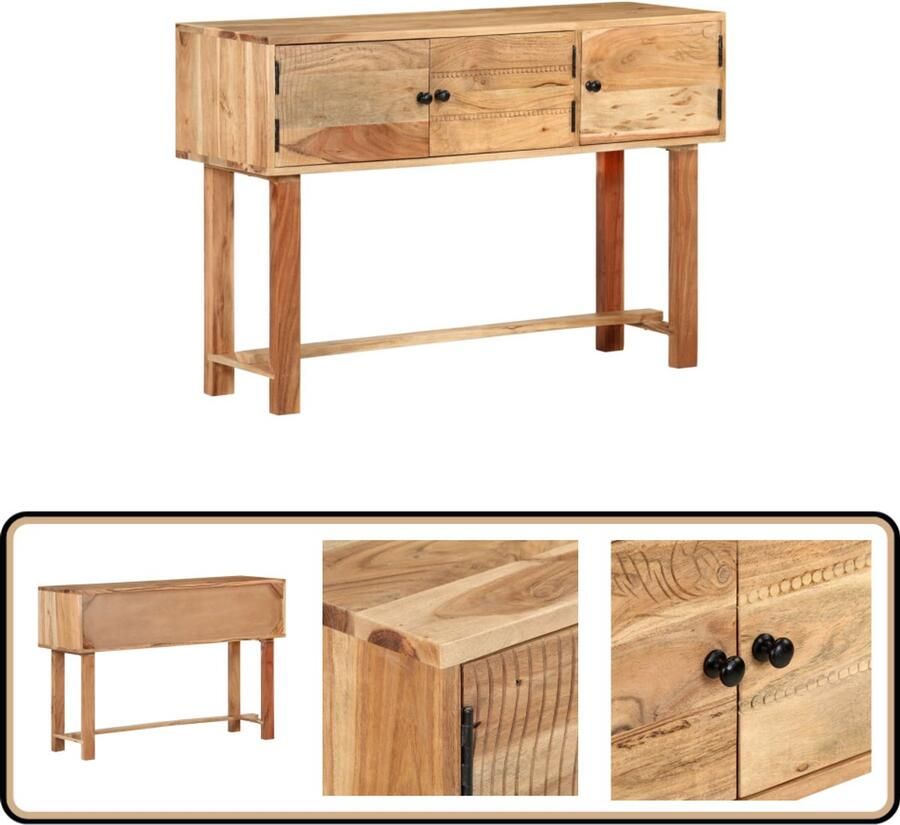 VidaXL Dressoir 115x35x75 cm Massief Acaciahout Dressoir Kast Salontafel Meubilair Acacia Hout