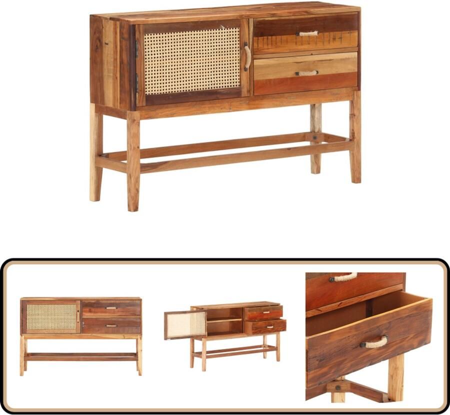 VidaXL Dressoir 118x30x76 cm Gerecycled hout Dressoir Vintage Dressoir Landelijk Dressoir Retro Dressoir Houten Dressoir - Foto 2