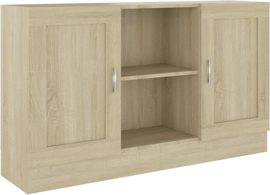 The Living Store Dressoir 120x30 5x70 cm bewerkt hout sonoma eikenkleurig Dressoir Opbergkast Salontafel Houten Dressoir Landelijke Dressoir