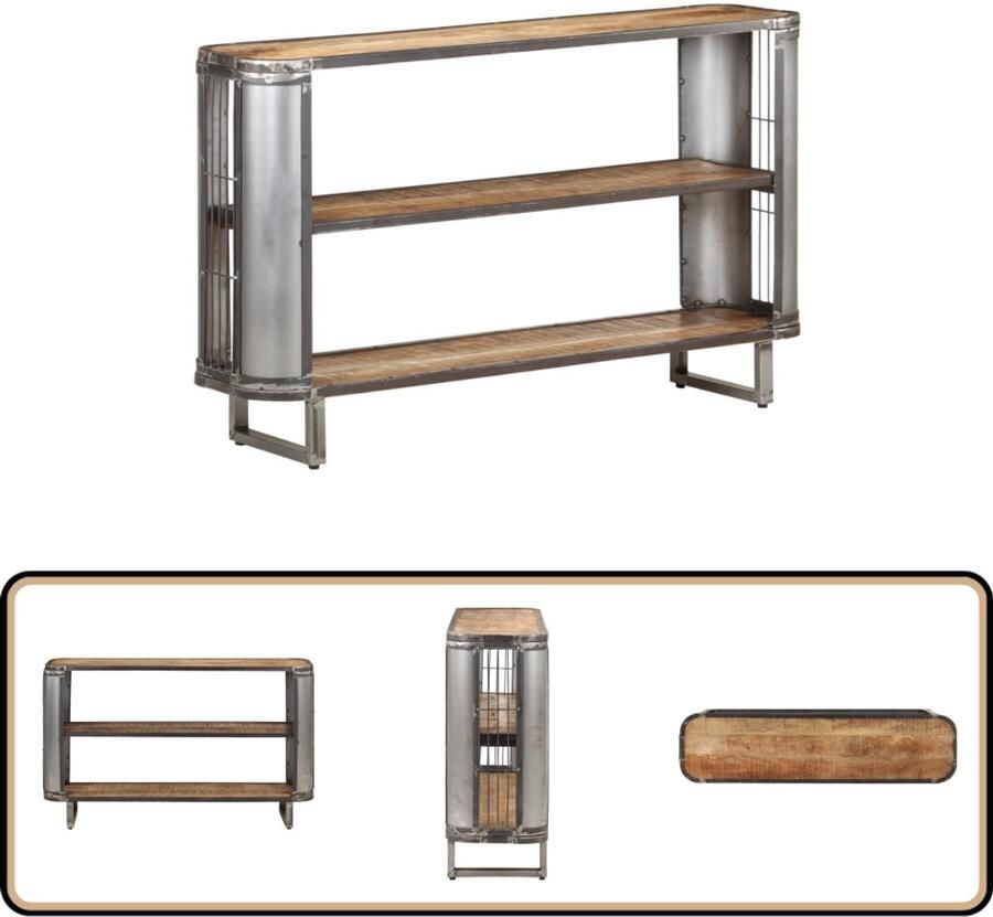 VidaXL Dressoir 120x30x73 cm Massief Mangohout Dressoir Kast Mangohout Industrieel Vintage