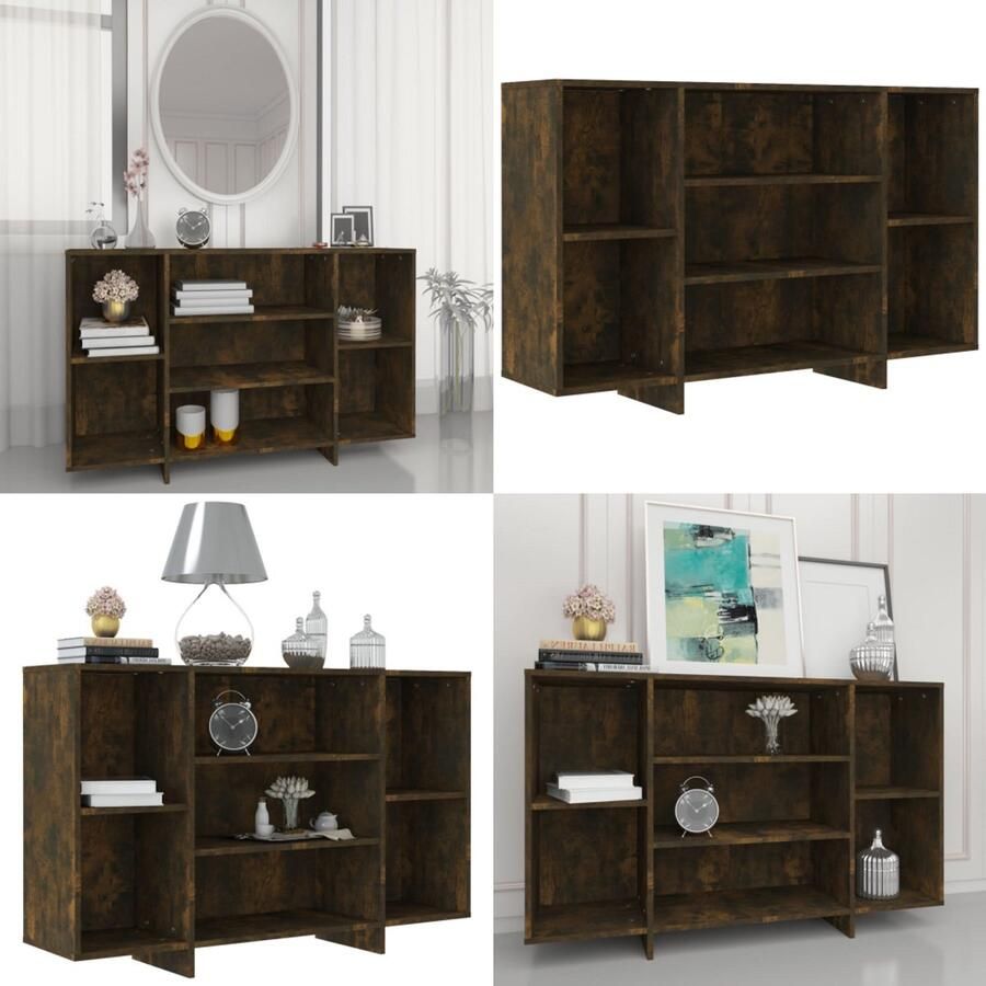 VidaXL Dressoir 120x30x75 cm bewerkt hout gerookt eikenkleurig Dressoir Dressoirs Opbergkast Buffetkast