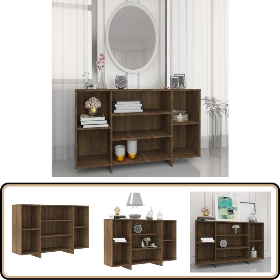 VidaXL Dressoir 120x30x75 cm Bruin eikenhout Bijzettafel Dressoir Salontafel Houten Kast Bruine Eiken - Foto 2