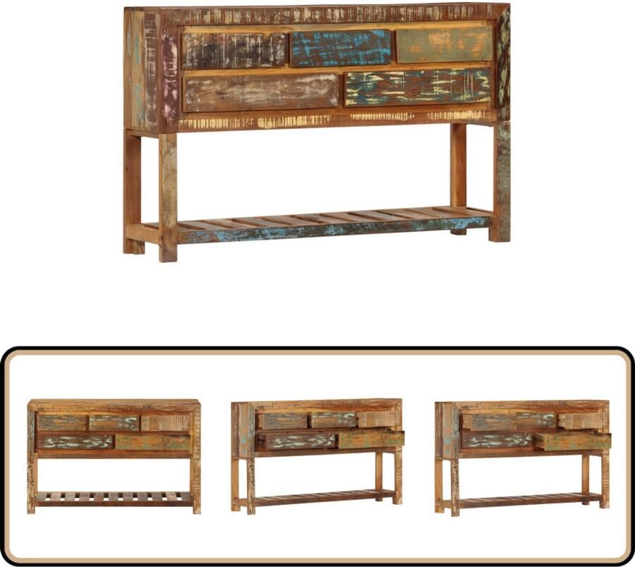 VidaXL Dressoir 120x30x75 cm Gerecycled Hout Dressoir Kast Meubels Vintage Industrieel