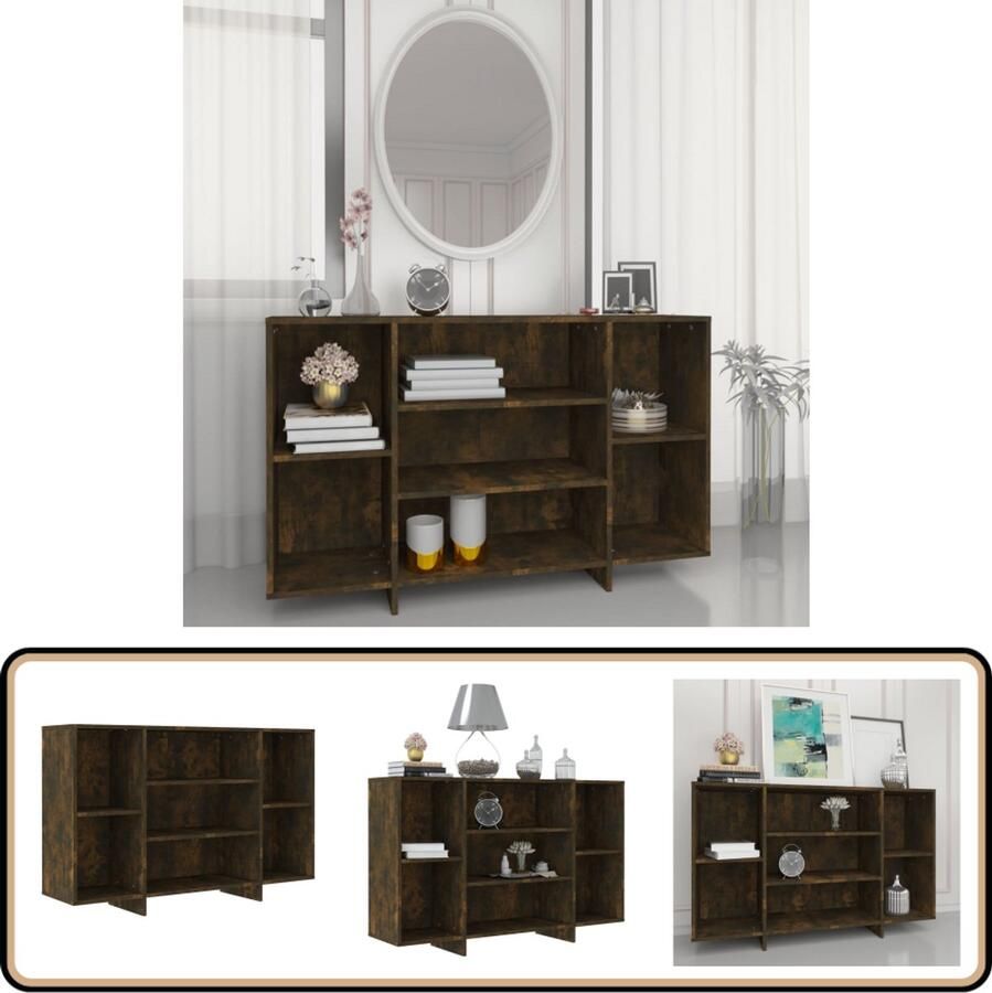 VidaXL Dressoir 120x30x75 cm Gerookt Eiken Bijzettafel Tv Tafel Salontafel Houten Kast Boekenplank - Foto 2