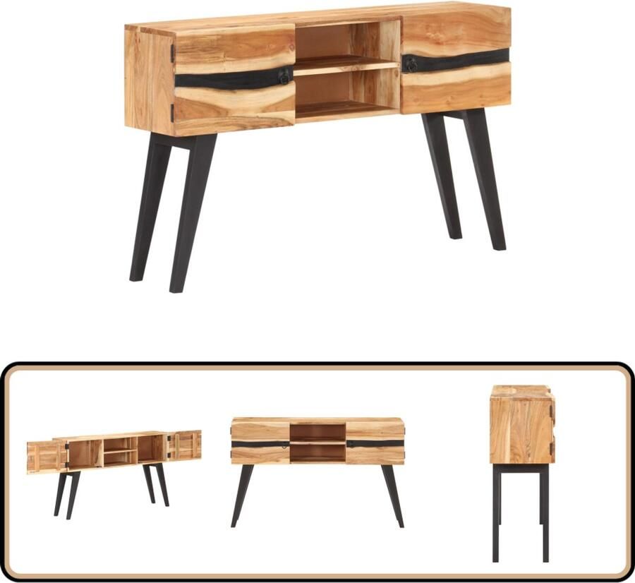 VidaXL Dressoir 120x30x75cm Massief Acaciahout Dressoir Kast Meubels Acaciahout Vintage