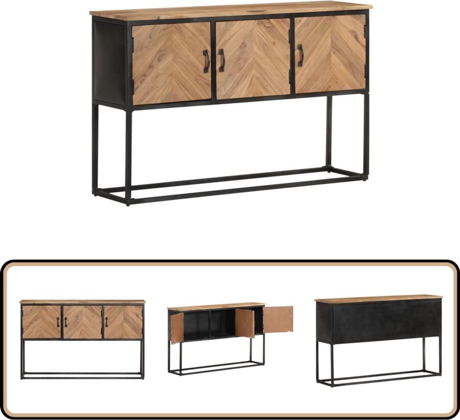 VidaXL Dressoir 120x30x75 cm Acaciahout & IJzer Dressoir Kast Opbergkast Industrieel Design Acacia Hout