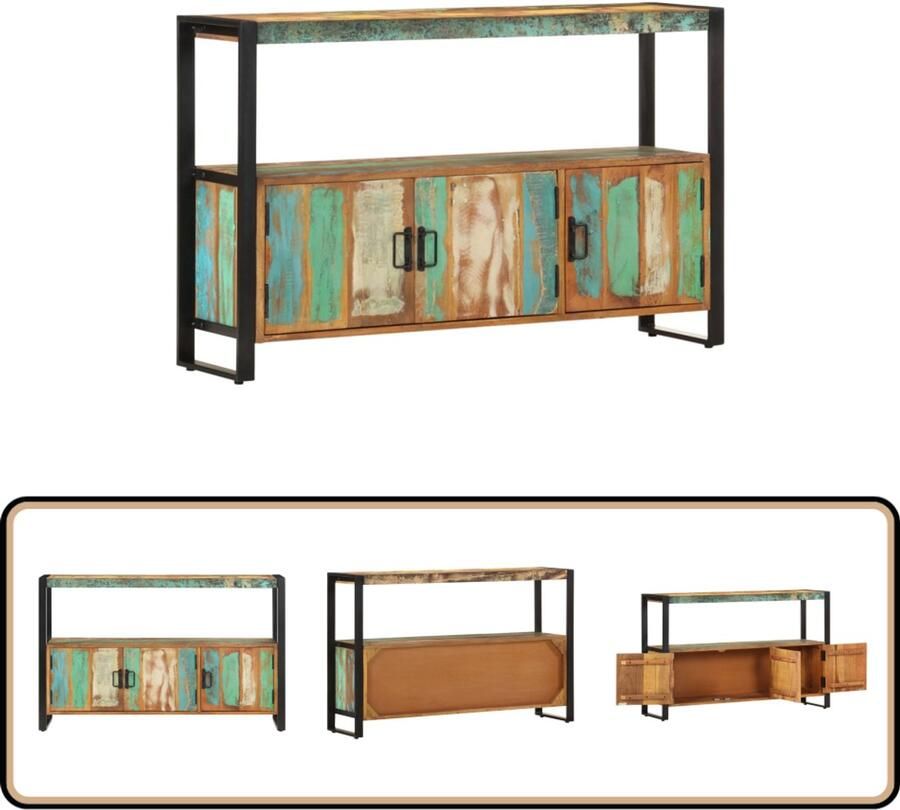 VidaXL Dressoir 120x30x75 cm Massief Gerecycled Hout Dressoir Houten Kast Industrieel Meubilair Vintage Style Recyceld Hout - Foto 2