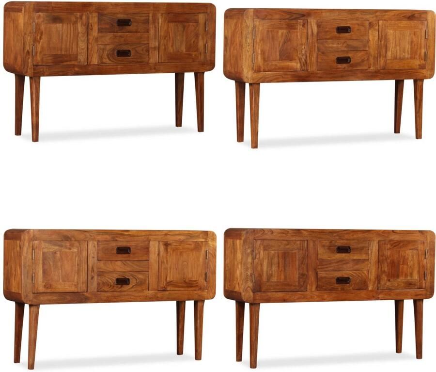 VidaXL Dressoir 120x30x75 cm massief hout met honingafwerking Dressoir Dressoirs Meubel Meubels